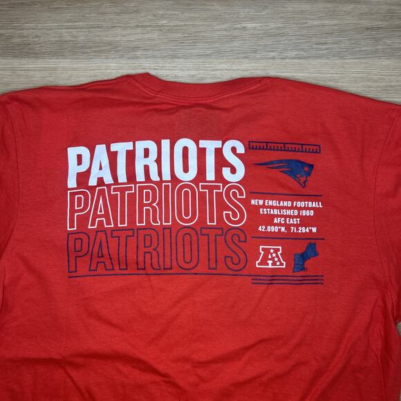 *NEW* Men's L Fanatics Red New England Patriots Repeat Stats T-Shirt Football - Picture 6 of 6